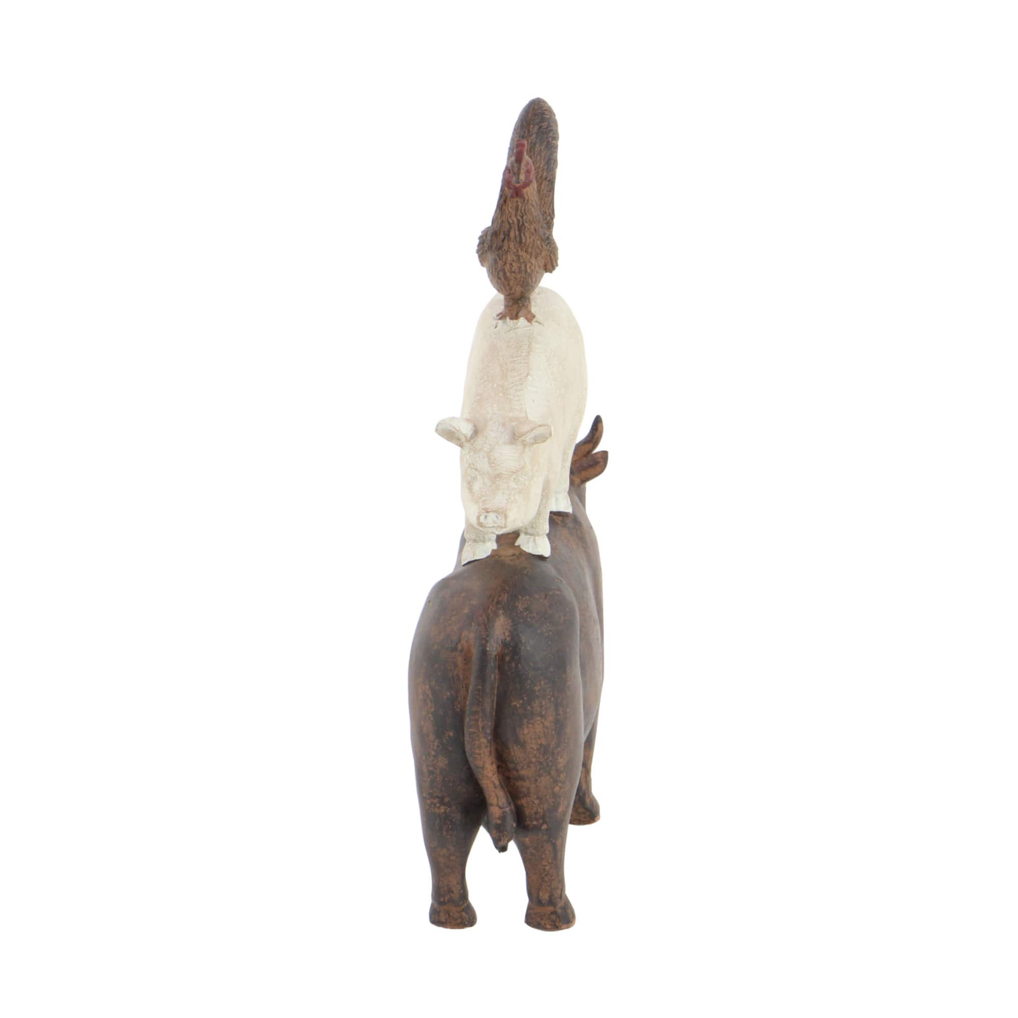 14" Brown Farmhouse Animal Sculpture